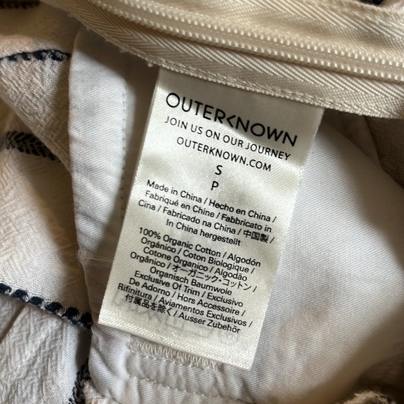 Outerknown | 100% Cotton Weekender White & Blue Striped Jumpsuit Size Small - Picture 10 of 12